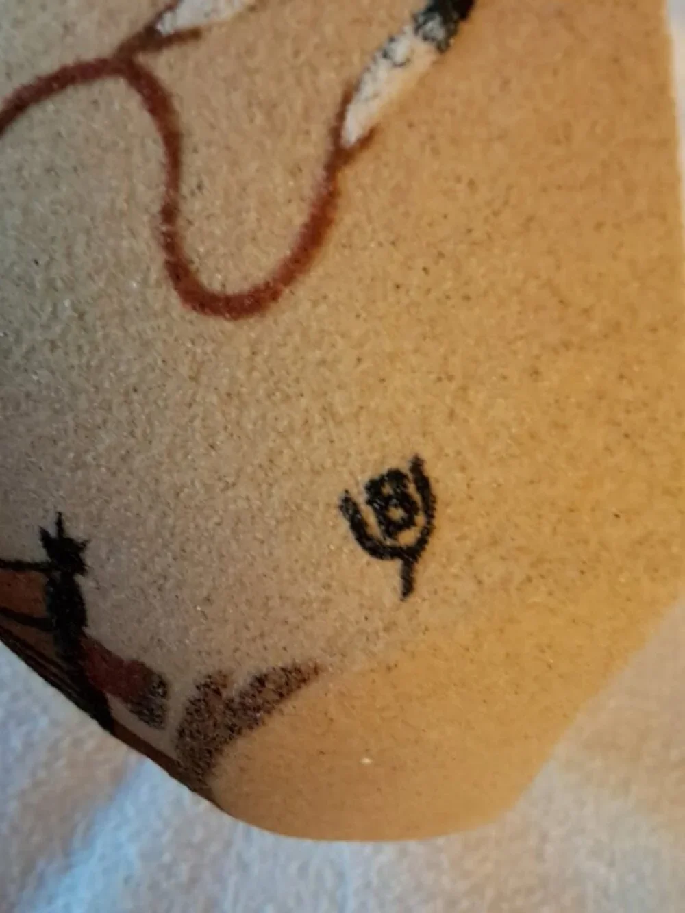 VTG Rancho Feliz Signed Navajo Sand Art Wall Pocket - 7 x 5.5